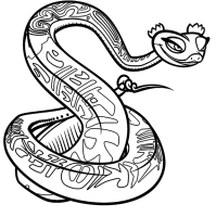 A coloring page of kungfu panda
